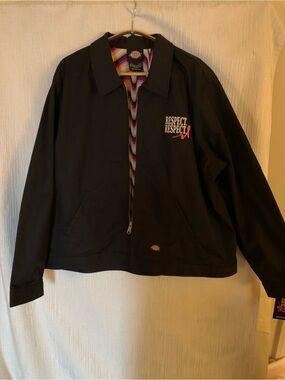 Dickies Black Eisenhower Special Edition - ‘Respect’ Embroidered Zip Jacket